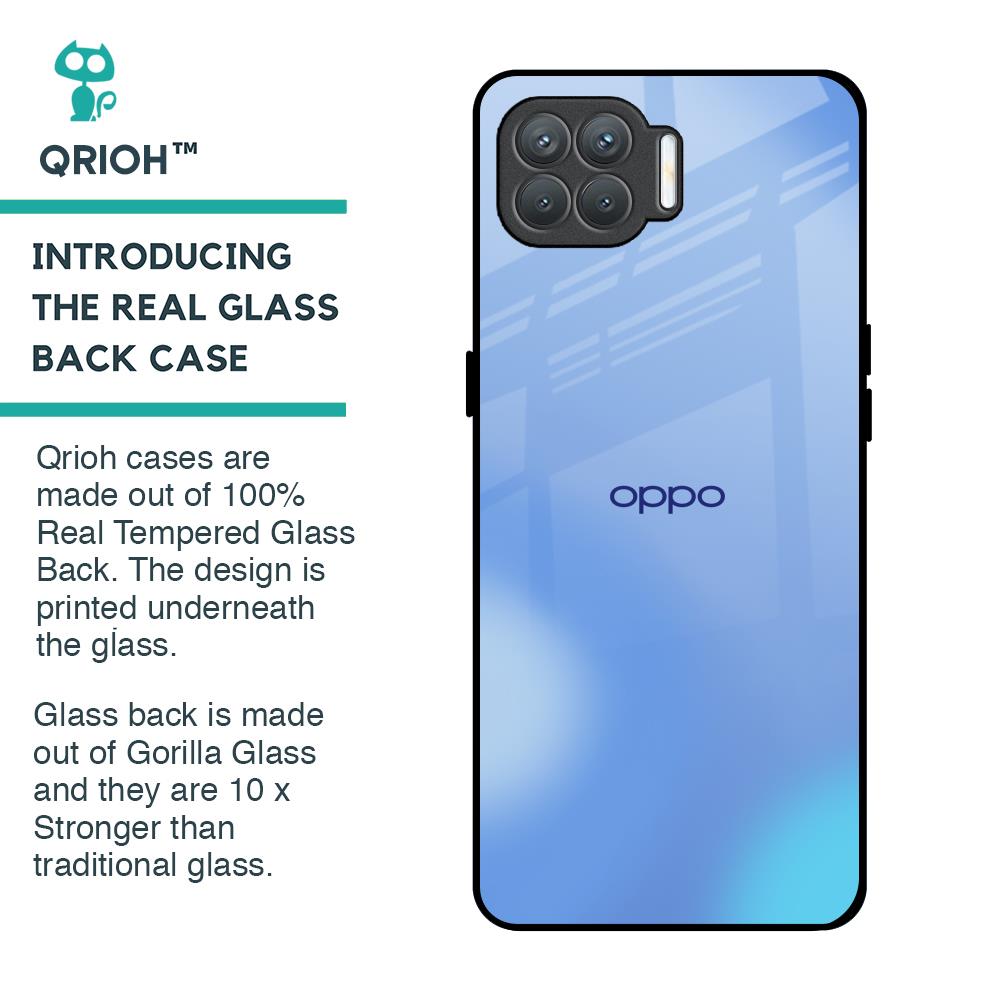 Vibrant Blue Texture Glass Case for Oppo F17 Pro
