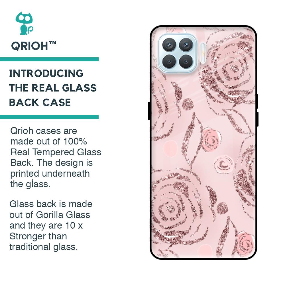 Shimmer Roses Glass case for Oppo F17 Pro
