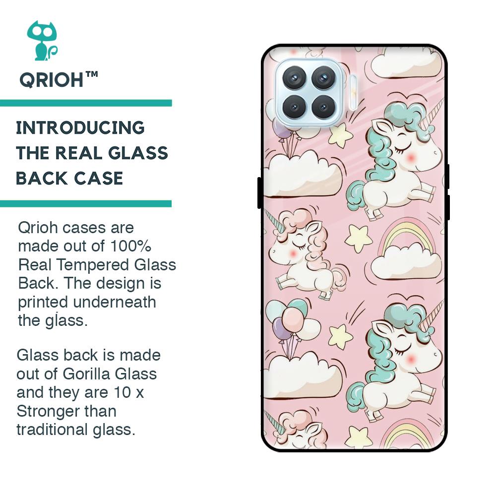 Balloon Unicorn Glass case for Oppo F17 Pro