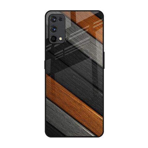 Tri Color Wood Realme 7 Pro Glass Back Cover Online