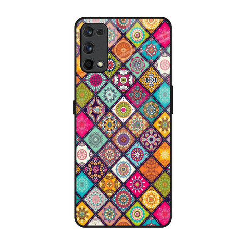 Multicolor Mandala Realme 7 Pro Glass Back Cover Online