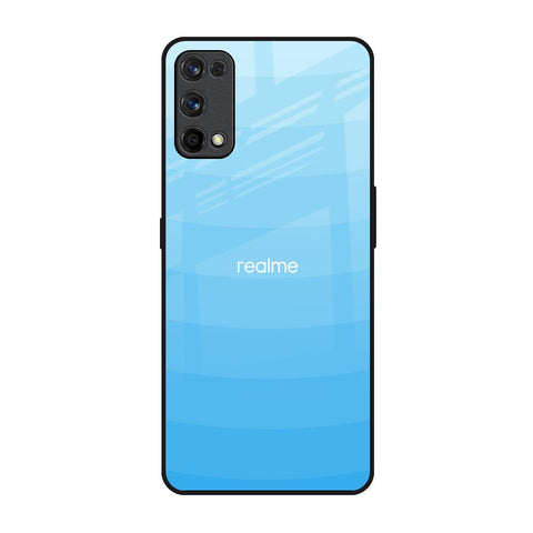 Wavy Blue Pattern Realme 7 Pro Glass Back Cover Online