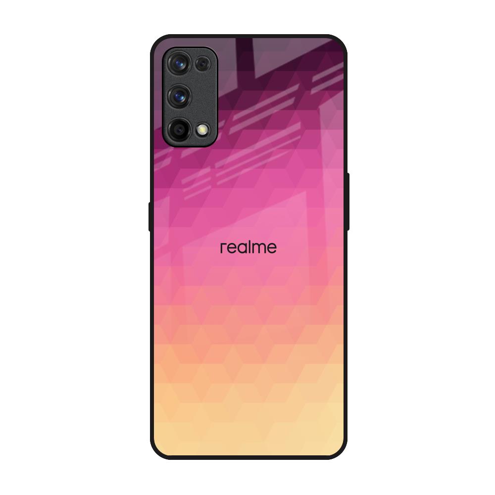 Geometric Pink Diamond Realme 7 Pro Glass Back Cover Online