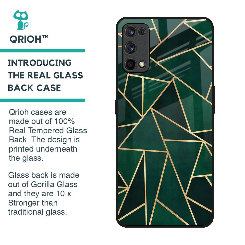 Abstract Green Glass Case For Realme 7 Pro