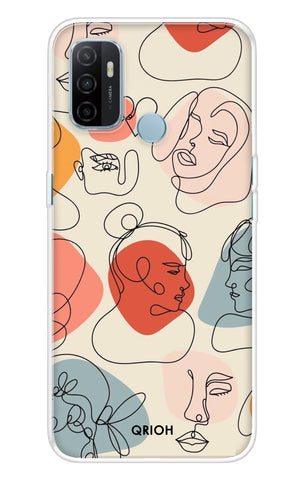 Abstract Faces Oppo A53 Back Cover