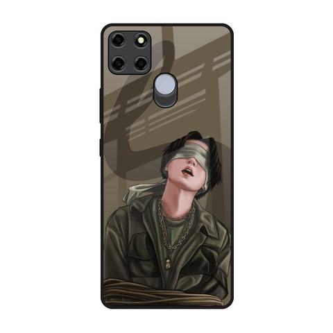 Blind Fold Realme C12 Glass Back Cover Online