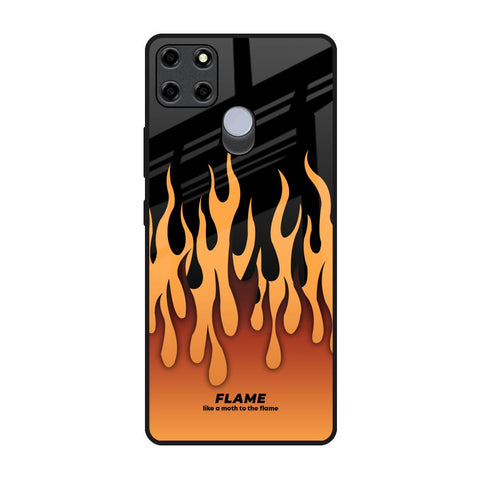 Fire Flame Realme C12 Glass Back Cover Online