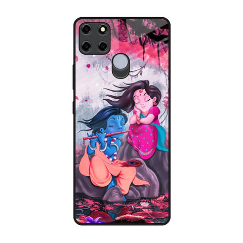 Radha Krishna Art Realme C12 Glass Back Cover Online