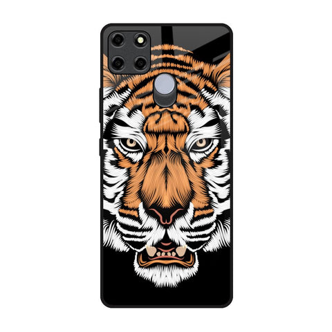 Angry Tiger Realme C12 Glass Back Cover Online