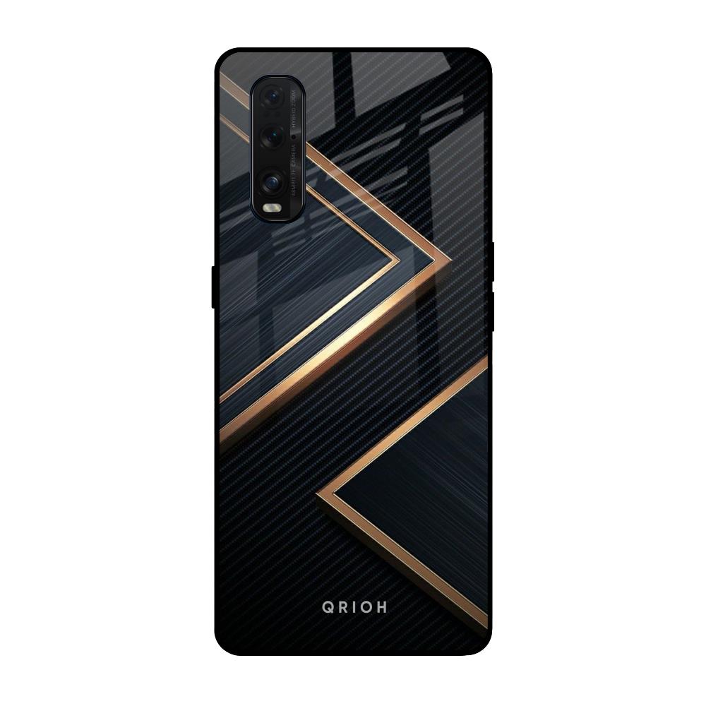 Sleek Golden & Navy Oppo Find X2 Glass Back Cover Online