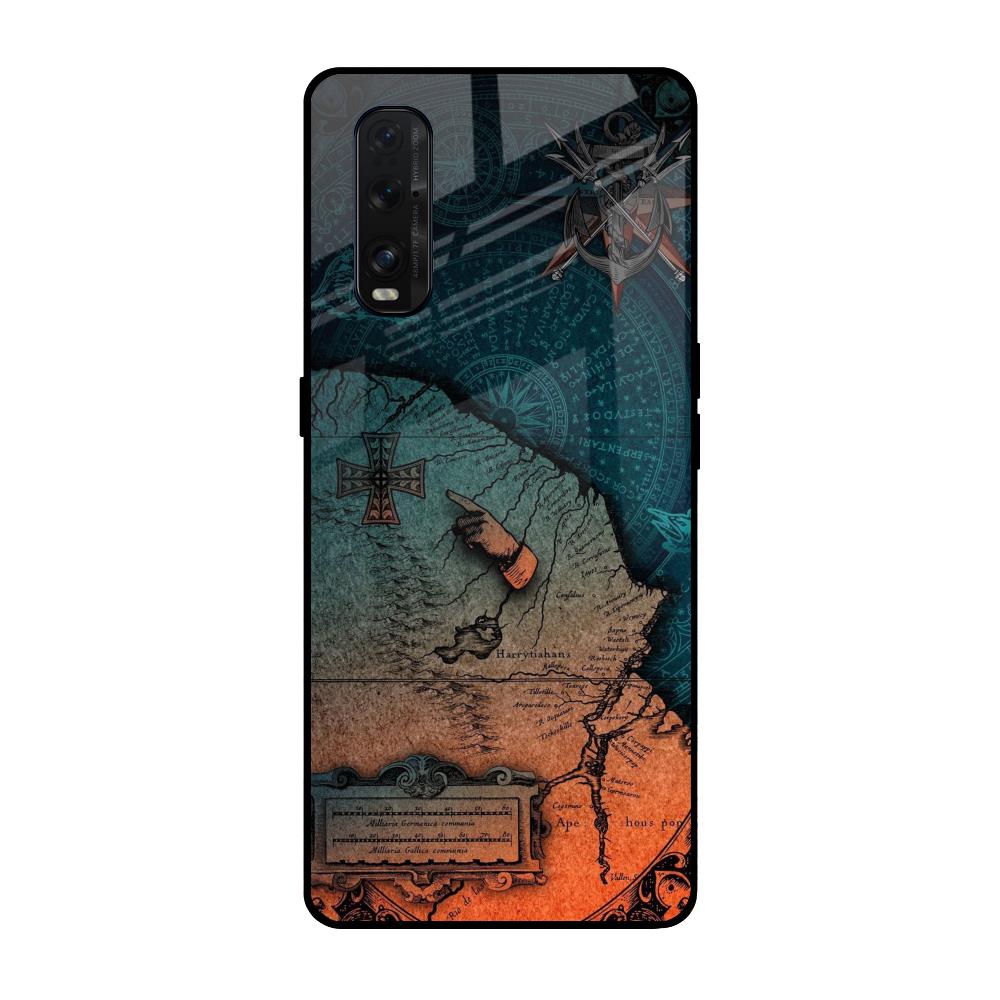 Geographical Map Oppo Find X2 Glass Back Cover Online