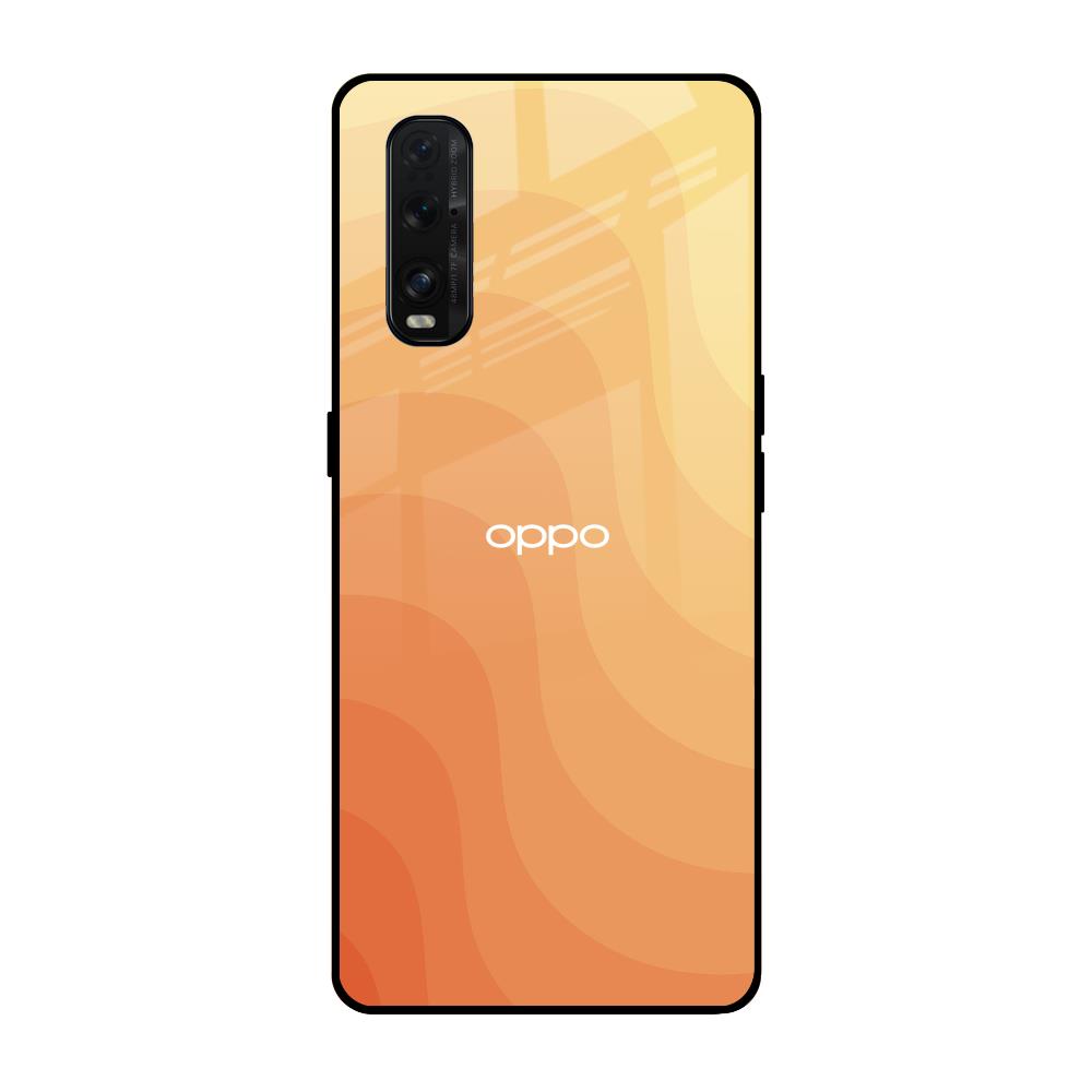 Orange Curve Pattern Oppo Find X2 Glass Back Cover Online