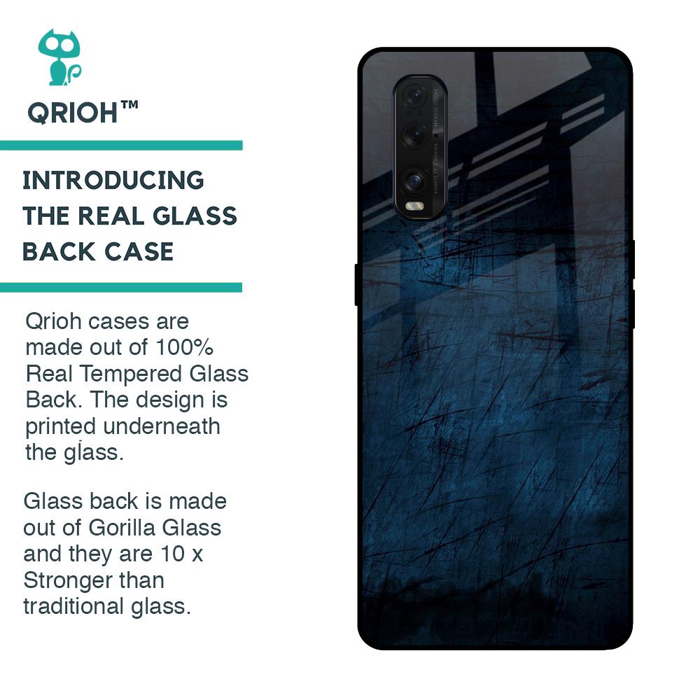 Dark Blue Grunge Glass Case for Oppo Find X2