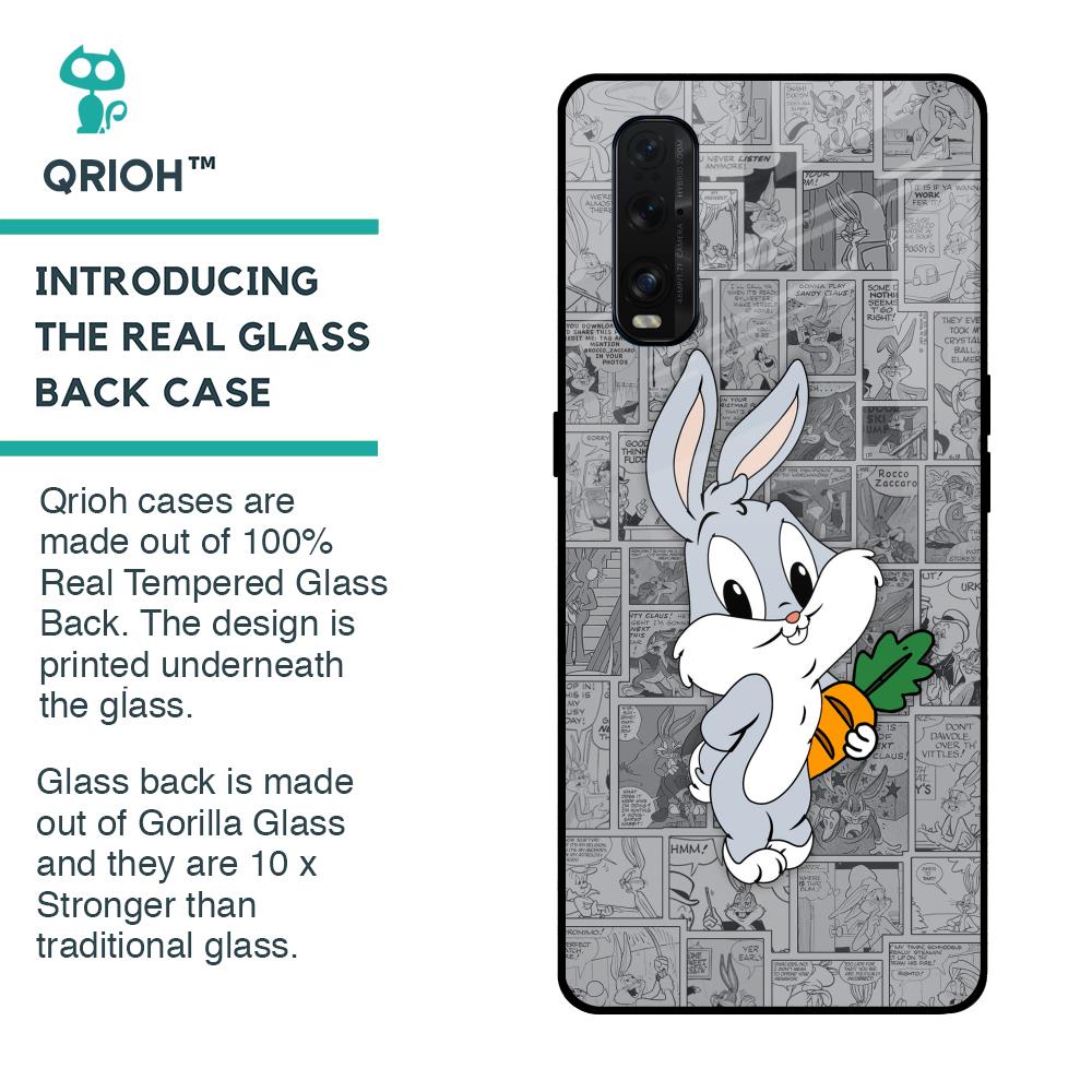 Cute Baby Bunny Glass Case for Oppo Find X2