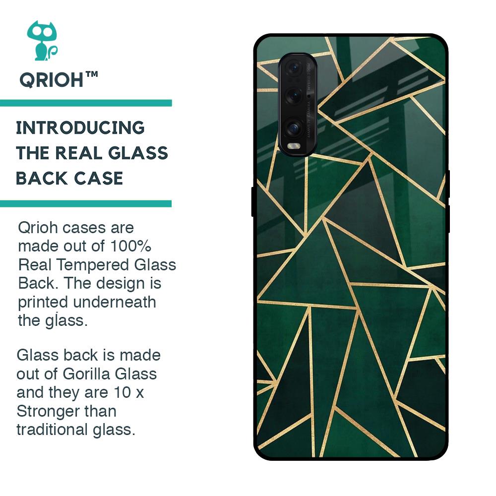 Abstract Green Glass Case For Oppo Find X2