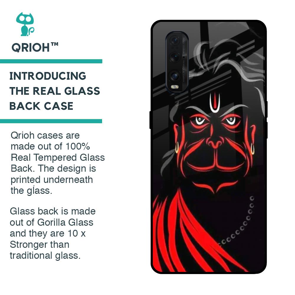 Lord Hanuman Glass Case For Oppo Find X2