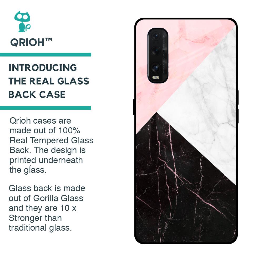 Marble Collage Art Glass Case For Oppo Find X2