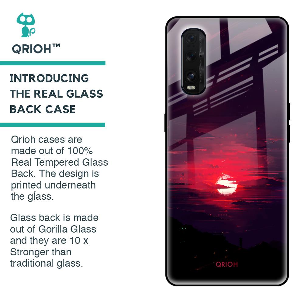 Morning Red Sky Glass Case For Oppo Find X2