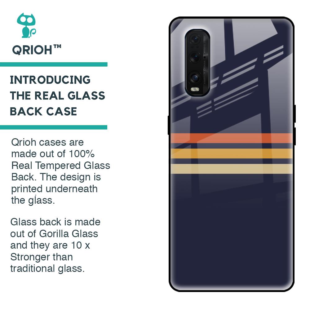 Tricolor Stripes Glass Case For Oppo Find X2