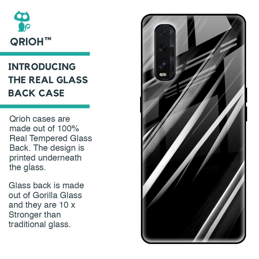 Black & Grey Gradient Glass Case For Oppo Find X2