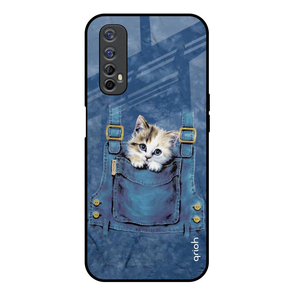 Kitty In Pocket Realme 7 Glass Back Cover Online