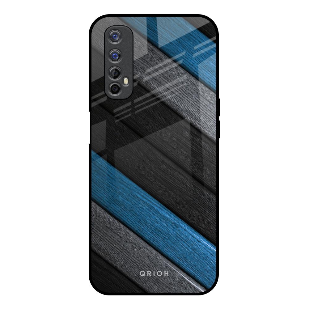 Multicolor Wooden Effect Realme 7 Glass Back Cover Online