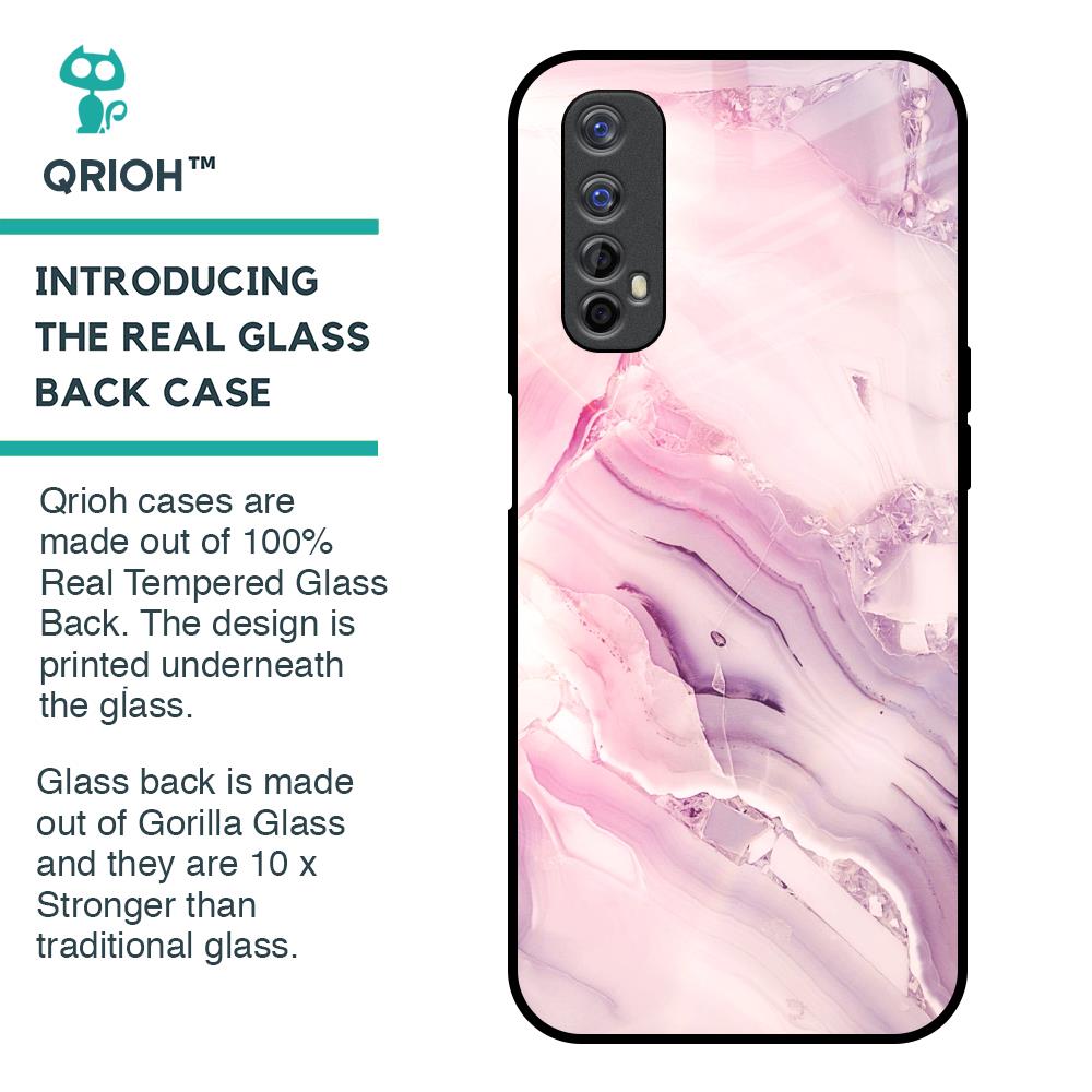 Diamond Pink Gradient Glass Case For Realme 7