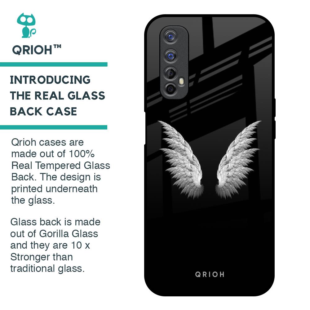 White Angel Wings Glass Case for Realme 7