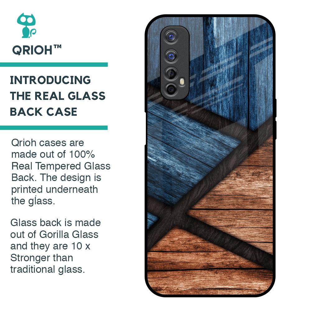 Wooden Tiles Glass Case for Realme 7