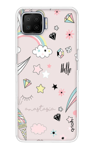 Unicorn Doodle Oppo F17 Back Cover