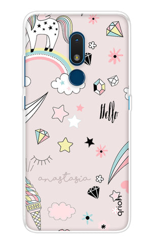 Unicorn Doodle Nokia C3 Back Cover