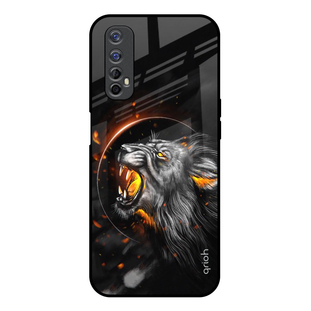 Aggressive Lion Realme Narzo 20 Pro Glass Back Cover Online
