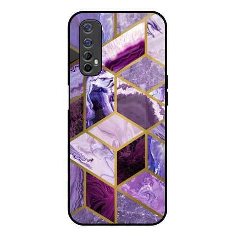 Purple Rhombus Marble Realme Narzo 20 Pro Glass Back Cover Online