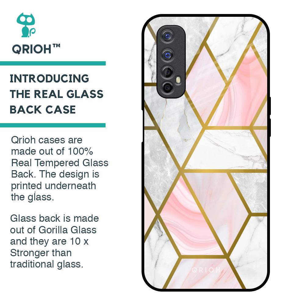 Geometrical Marble Glass Case for Realme Narzo 20 Pro