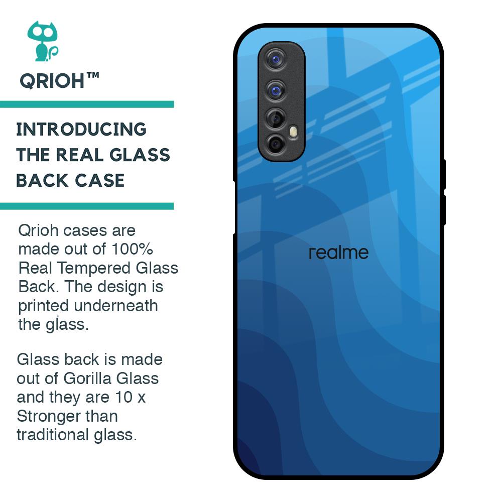 Blue Wave Abstract Glass Case for Realme Narzo 20 Pro