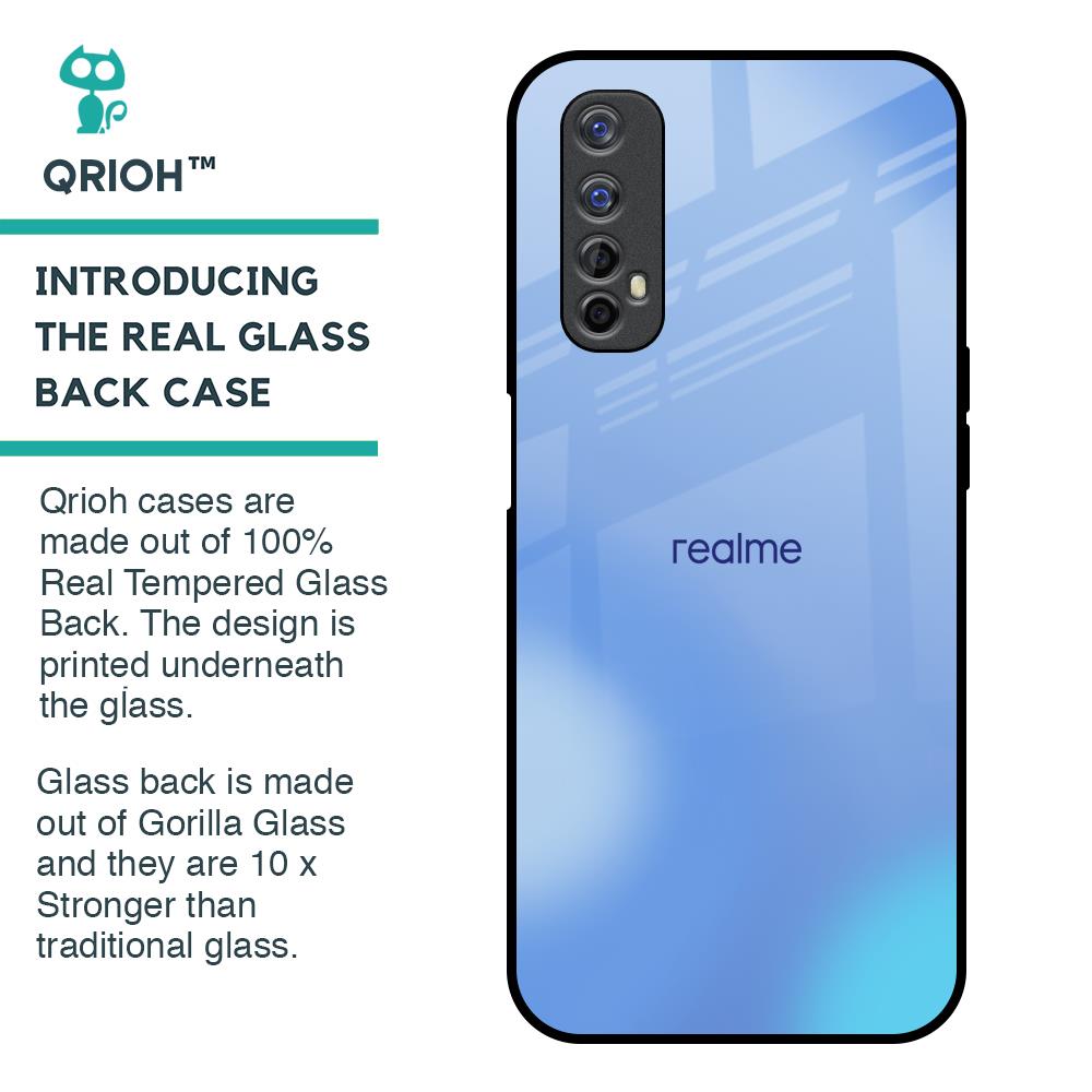 Vibrant Blue Texture Glass Case for Realme Narzo 20 Pro