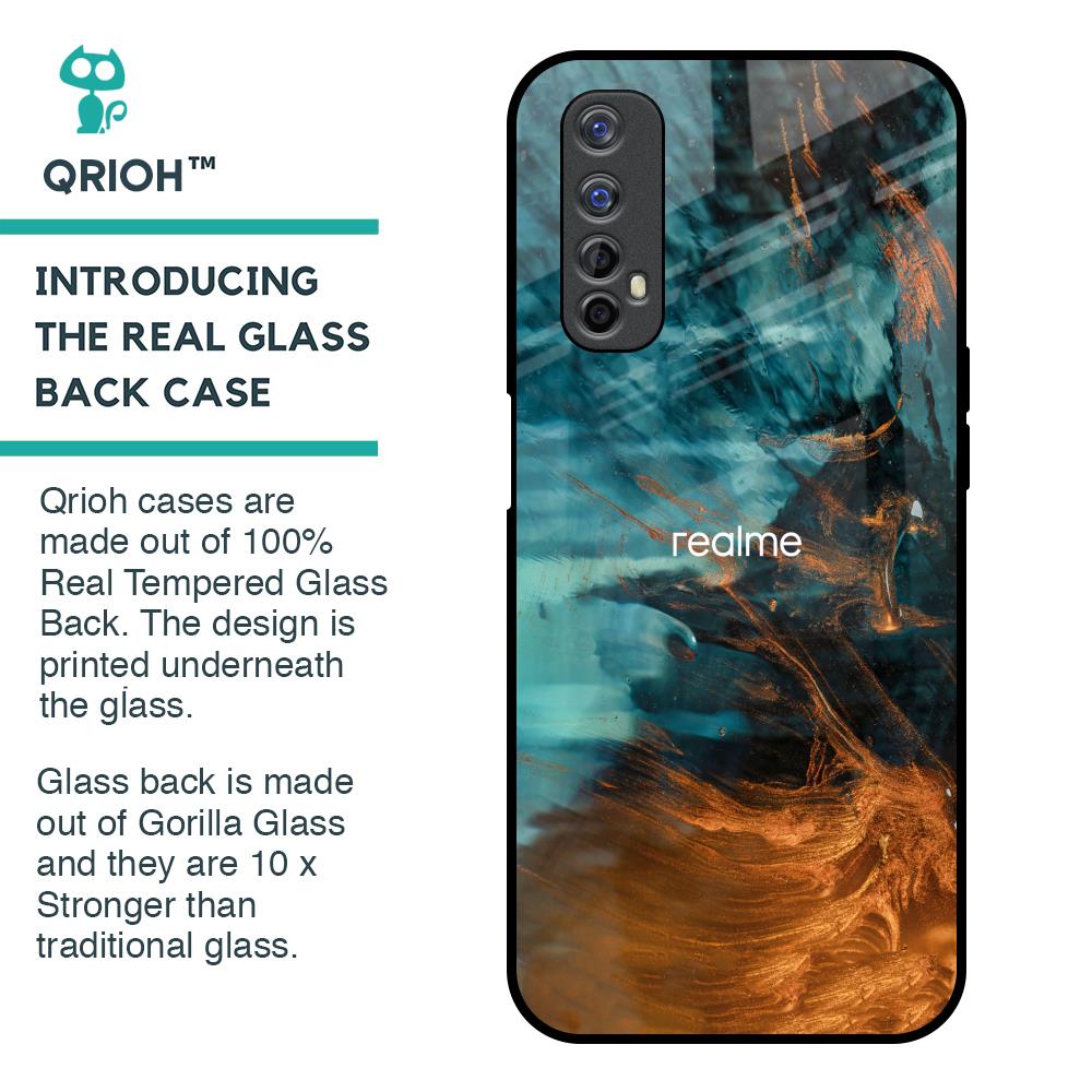 Golden Splash Glass Case for Realme Narzo 20 Pro