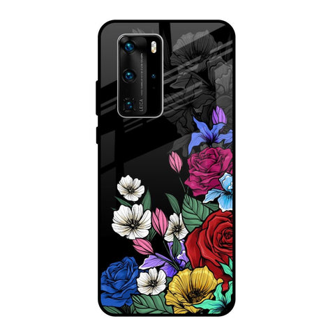 Rose Flower Bunch Art Huawei P40 Pro Glass Back Cover Online