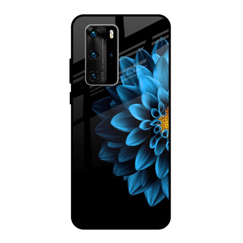 Half Blue Flower Huawei P40 Pro Glass Back Cover Online