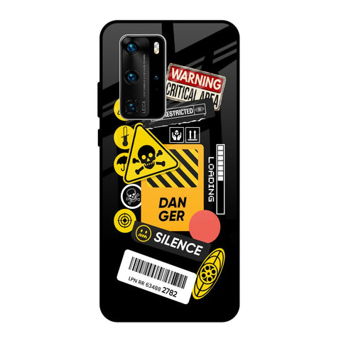 Danger Signs Huawei P40 Pro Glass Back Cover Online