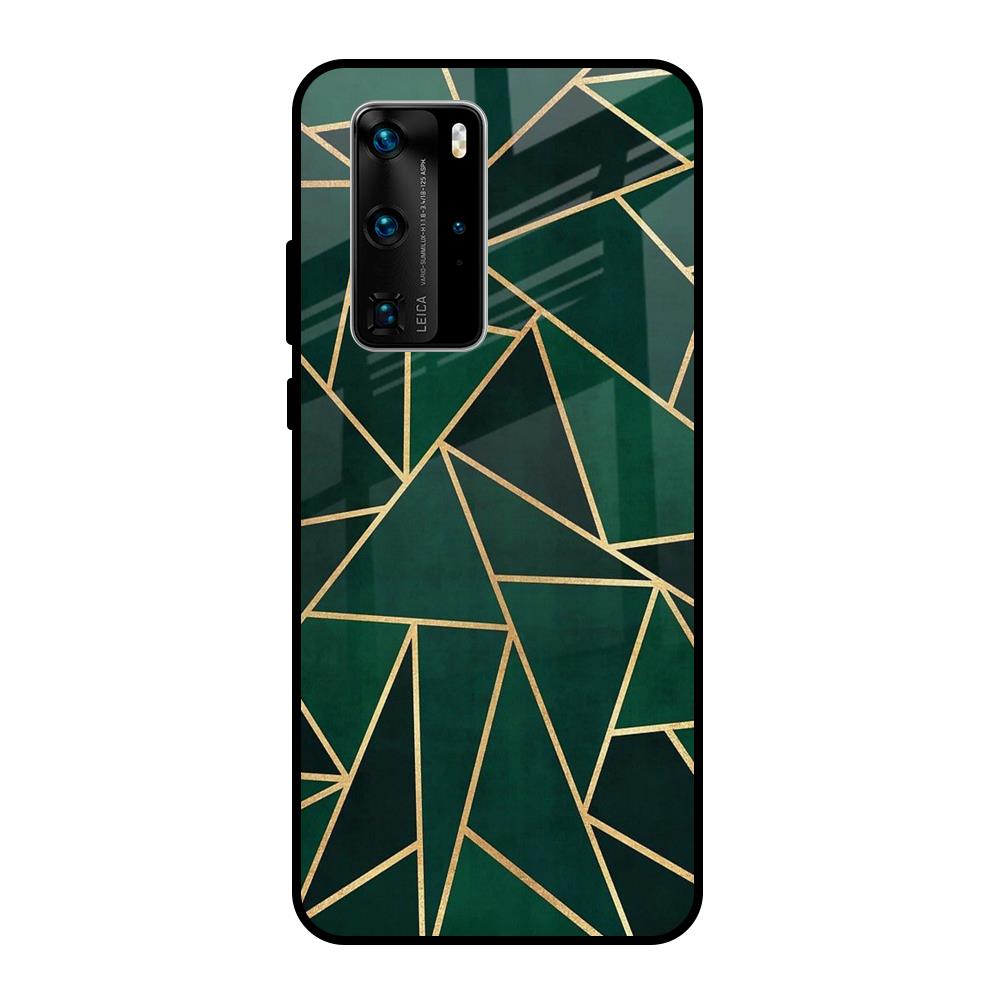 Abstract Green Huawei P40 Pro Glass Back Cover Online