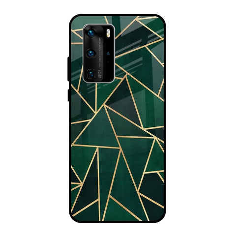 Abstract Green Huawei P40 Pro Glass Back Cover Online