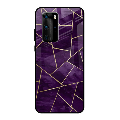 Geometric Purple Huawei P40 Pro Glass Back Cover Online