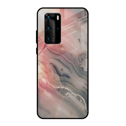 Pink And Grey Marble Huawei P40 Pro Glass Back Cover Online