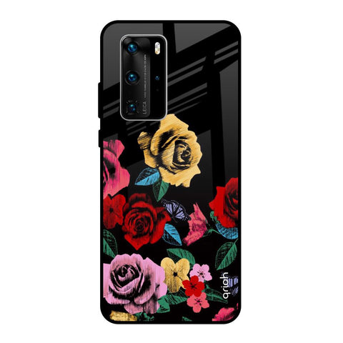 Floral Decorative Huawei P40 Pro Glass Back Cover Online