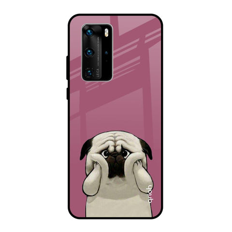 Funny Pug Face Huawei P40 Pro Glass Back Cover Online