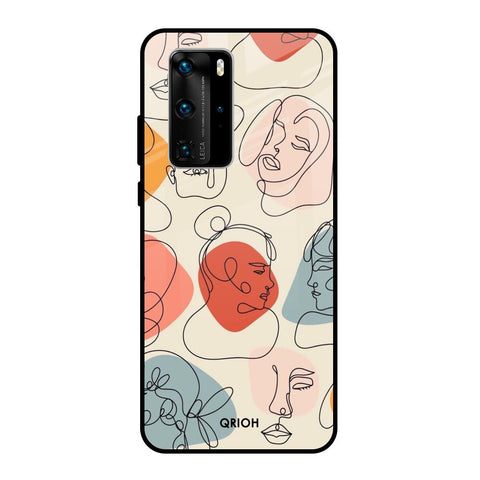 Abstract Faces Huawei P40 Pro Glass Back Cover Online