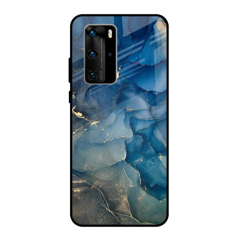 Blue Cool Marble Huawei P40 Pro Glass Back Cover Online