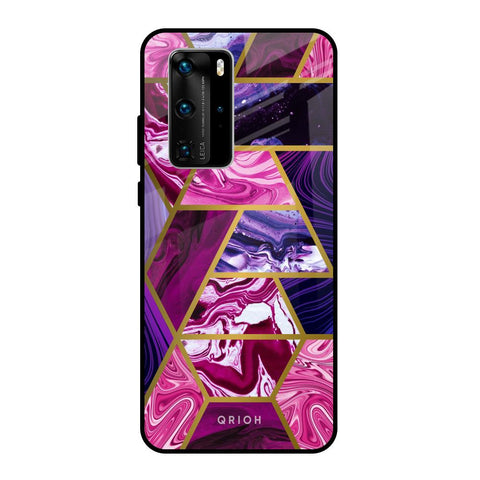 Electroplated Geometric Marble Huawei P40 Pro Glass Back Cover Online