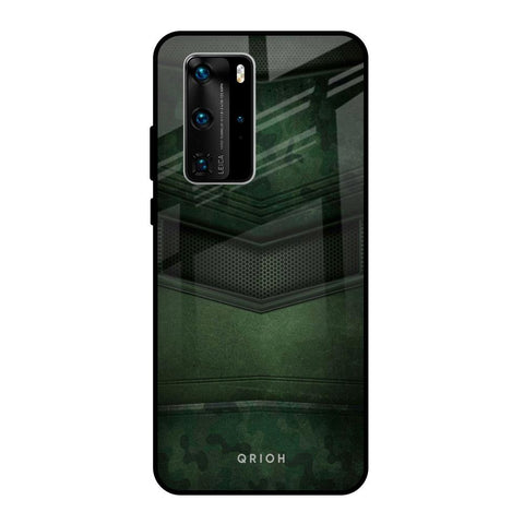 Green Leather Huawei P40 Pro Glass Back Cover Online